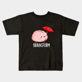 Brain Storm Cute Anatomy Pun Kids T-Shirt